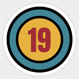 The Number 19 - nineteen - nineteenth Sticker